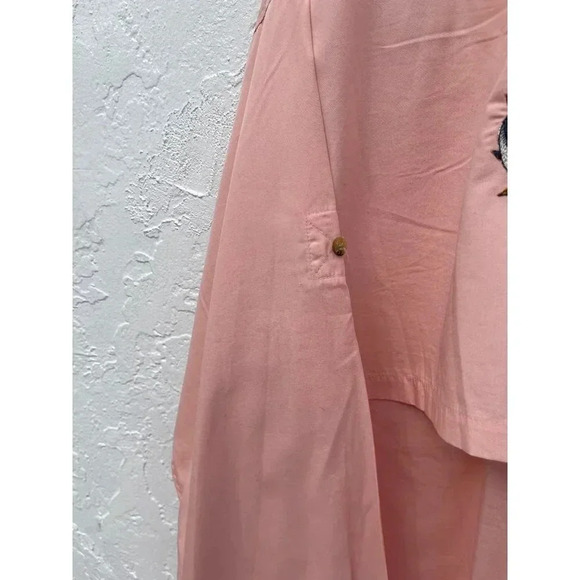 Hook and Tackle Mens Long Sleeve Button Up Fish Embroidered Vented Shirts Pink L - Picture 13 of 14